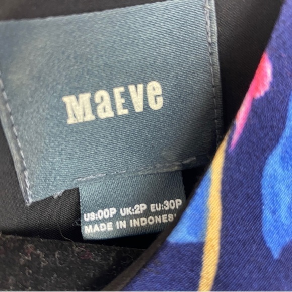 Anthropologie Maeve Elia Cold Shoulder Floral Knee High Dress Size 00 - Picture 8 of 13